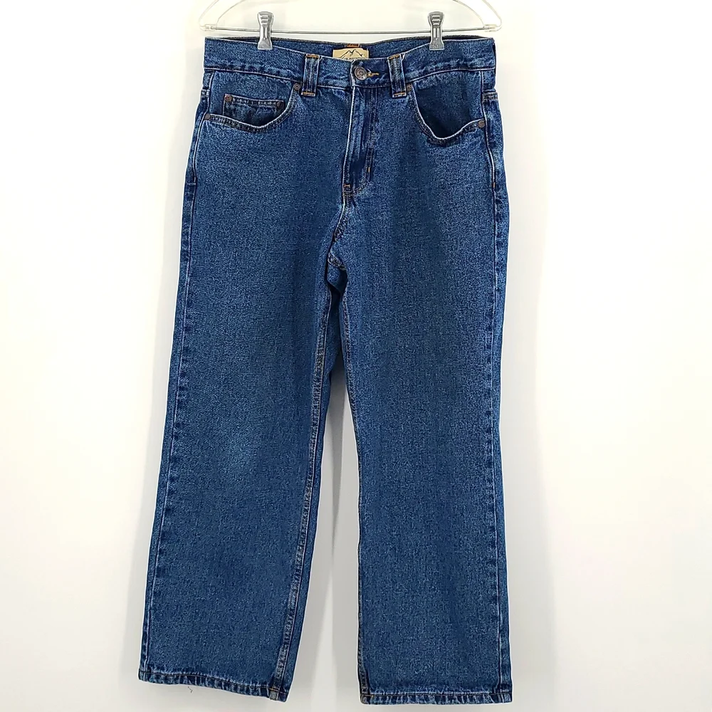 Blue Mountain 34x30 Blue denim work jeans outdoor casual pants comfortable - Picture 1 of 4